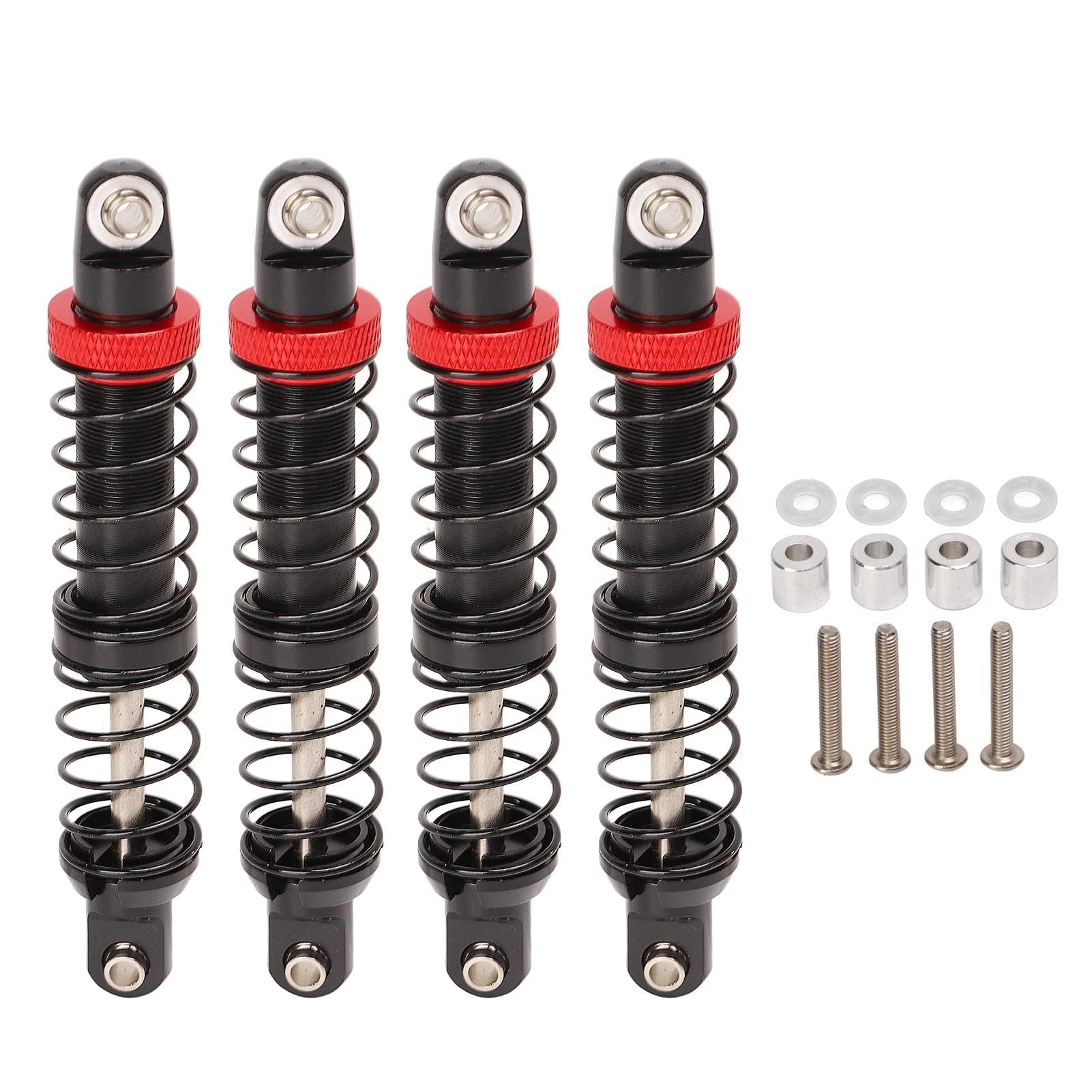 Ammortizzatori RC, 4 Pezzi Accessori ammortizzatori per Auto RC a Doppia Sezione Regolabili in Lega di Alluminio per Auto Cingolata 1/10 RC (80 mm)