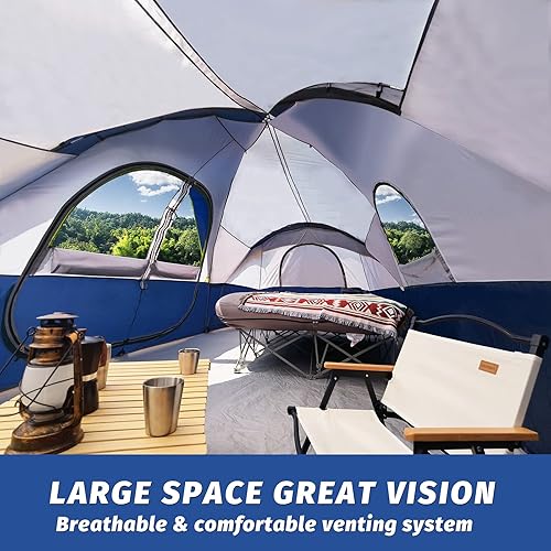 Miniatura 4 de UNP Tienda de campaña para 10 personas, tiendas familiares, fiestas, tienda de campaña para festivales de música, grande, fácil de instalar, 5