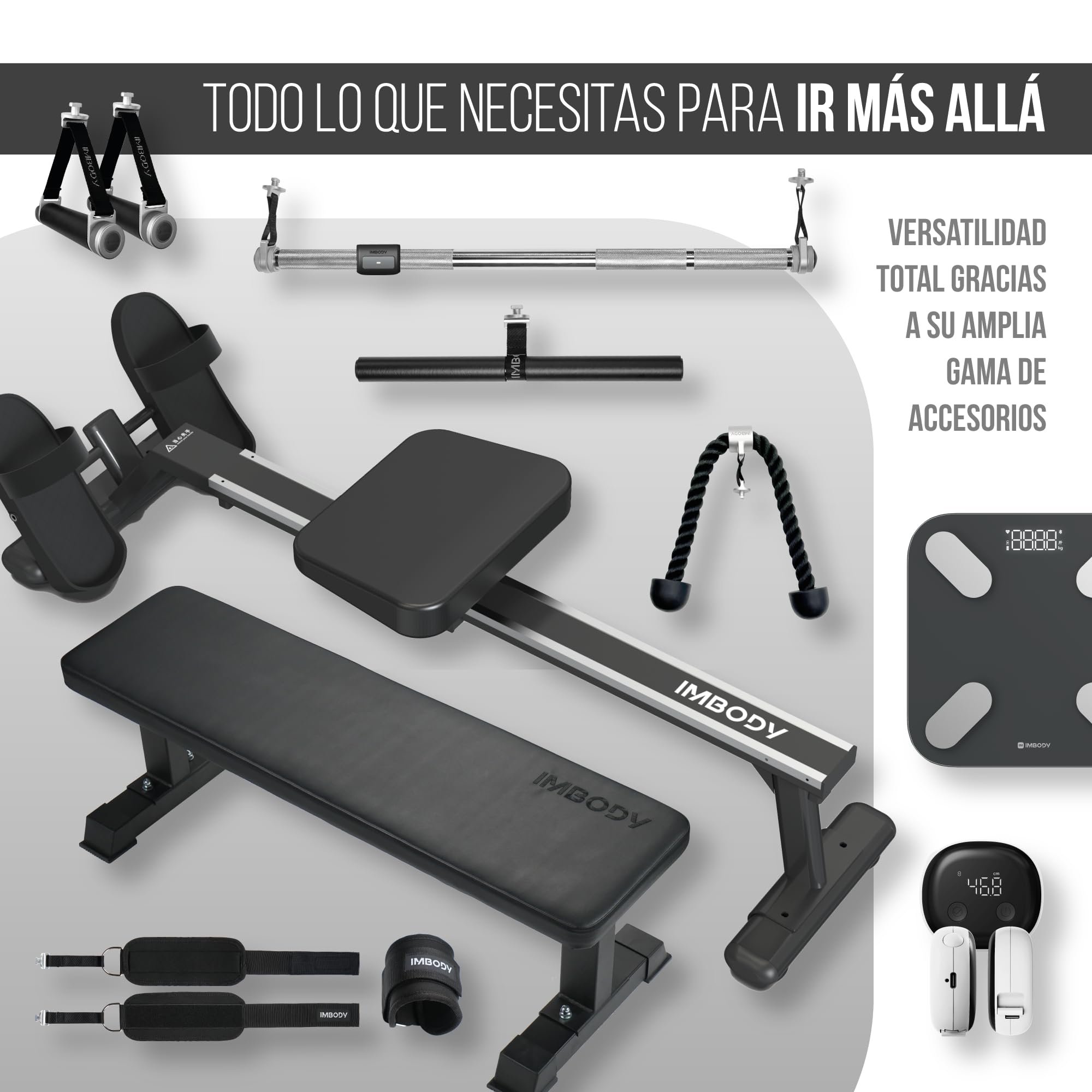 Power S Pro – Gimnasio en Casa Inteligente con Pantalla 43”, Multiestación 120 kg, 650 Entrenamientos, Spotter IA y Remo; Equivale a 260 Máquinas