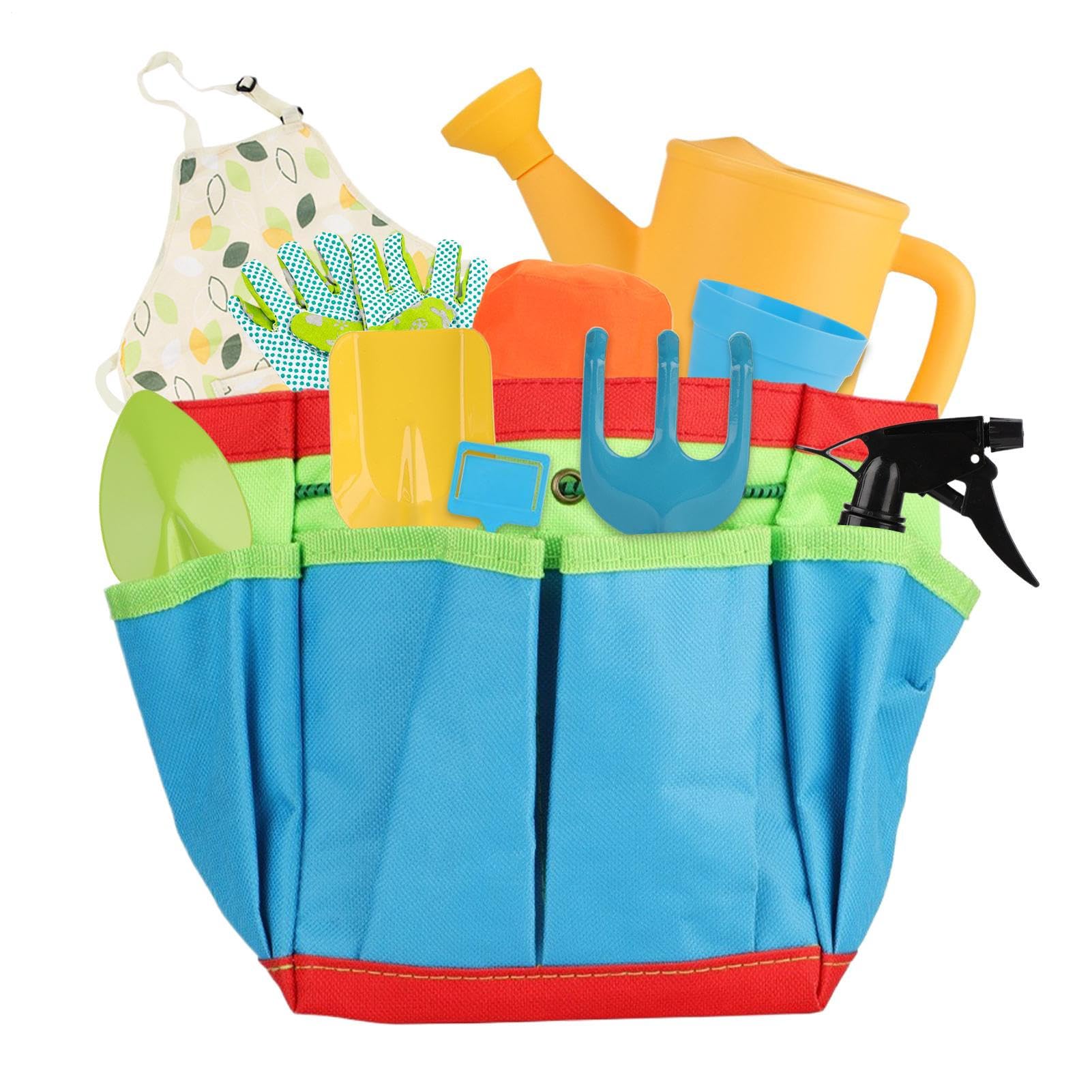 Set da giardinaggio per bambini e rastrello | Kit da giardinaggio per bambini, 11 pezzi, per giardino, cortile, spiaggia