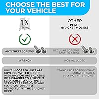 Vista 7 de Soporte de placa para defensa delantera para Hyundai + 6 tornillos seguros y juego de llaves