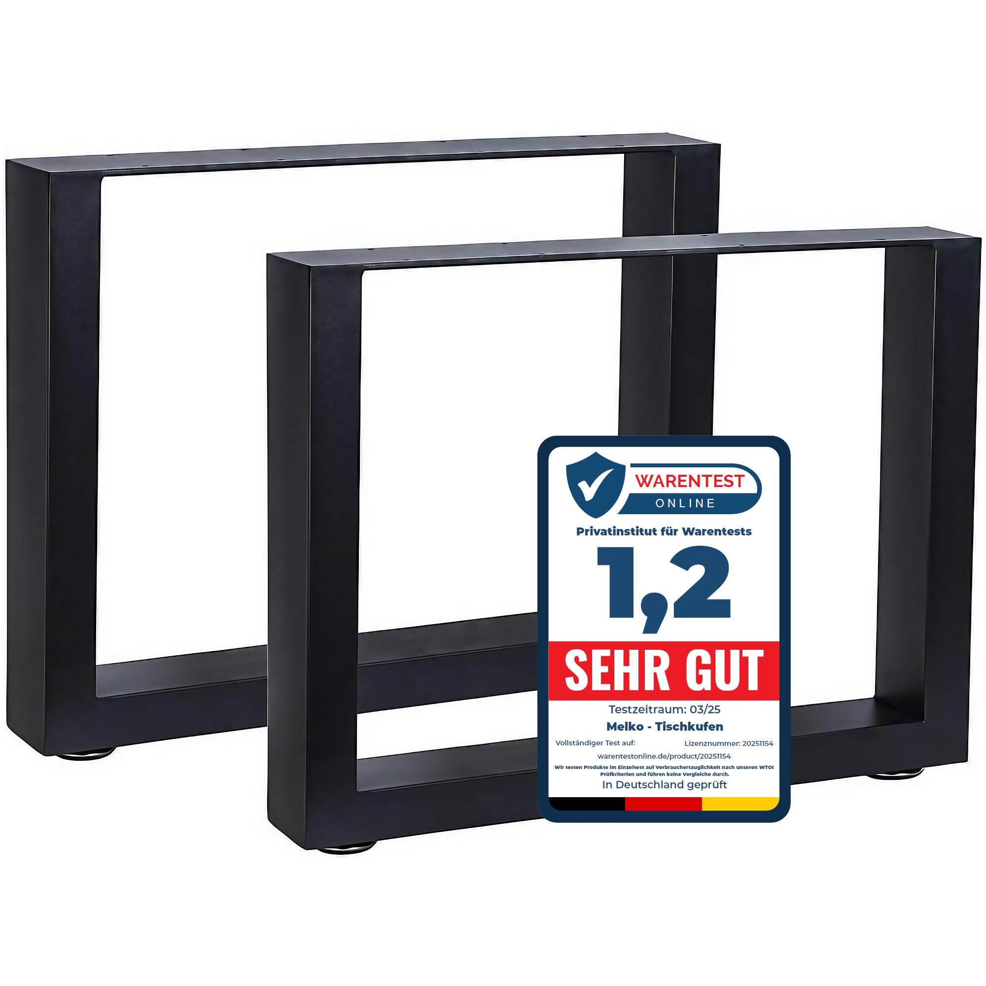 Melko 2X Tischbeine 64 x 40 cm Tischkufen Tischgestell Tischuntergestell inkl. Bodenschoner