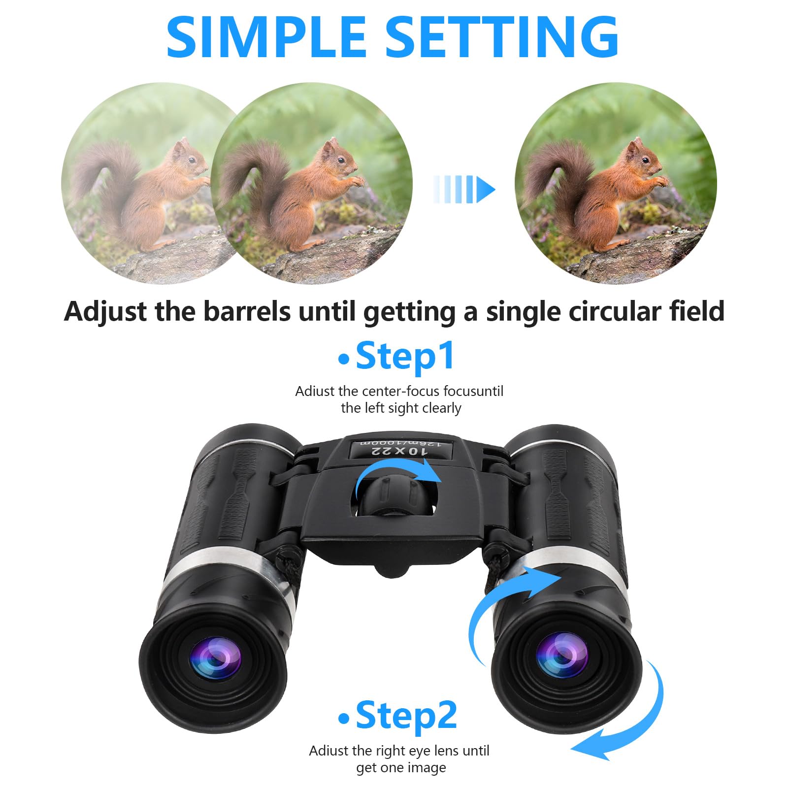 Fernglas 10x25 – Kompakt, Wasserdicht, Für Vogelbeobachtung & Reisen – Leichtes HD-Fernglas Für Erwachsene & Kinder
