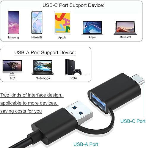 Miniatura 4 de Hub USB 3.0, AKWOR USB C a USB 3.0 Hub con 4 puertos USB Splitter USB para MacBook, Mac ProMini, iMac, Ps4, PS5, Surface Pro, unidad flash, Samsung