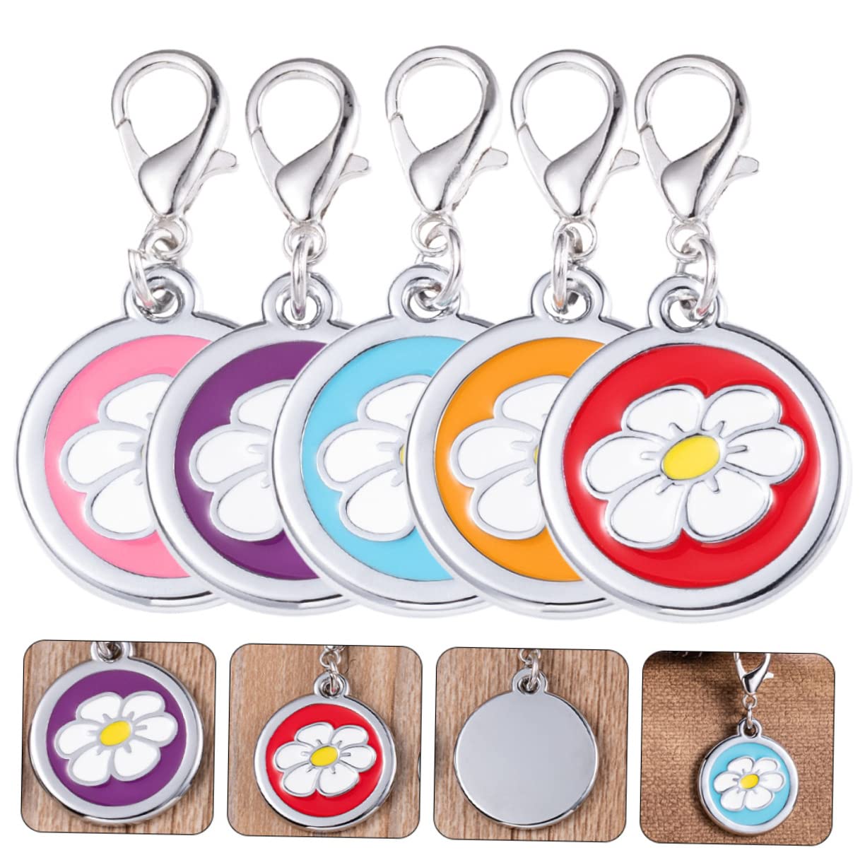 ifundom 5 Set Targhette Identificative Per Telefono Medagliette Decorative Accessori Per Collare Animali Domestici Design E Robusto Facili Da Installare E Sicure 5 Pezzi*5