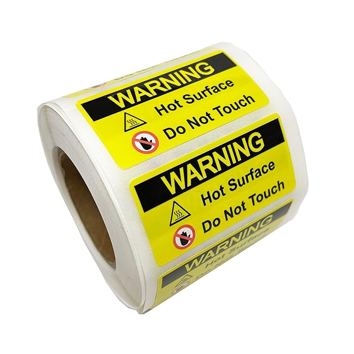 Buy Hot Surface Warning Labels 1X2 inch Caution Hot Surface Do Not