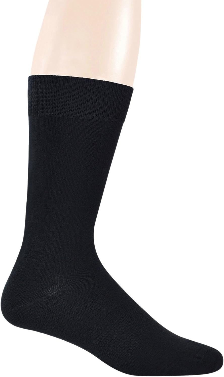 Yomandamor 5 Pairs Men's Crew Dress Socks with Arch Support and Seamless Toe - Image 2