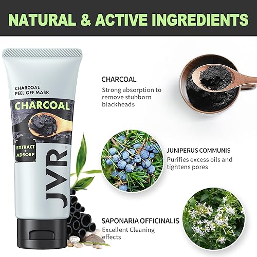 Miniatura 5 de JVR Máscara facial despegable, máscara eliminadora de puntos negros para hombres, mujeres, 2 en 1, máscara negra despegable, máscara facial