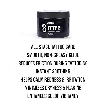 Dynamic Color Butter Tattoo Aftercare Balm Premium Tattoo Butter for Healing New Tattoos & Rejuvenating Older Ink, Vegan & Petroleum-Free, Smooth Non-Greasy Glide, Enhances Color Vibrancy (8 oz)