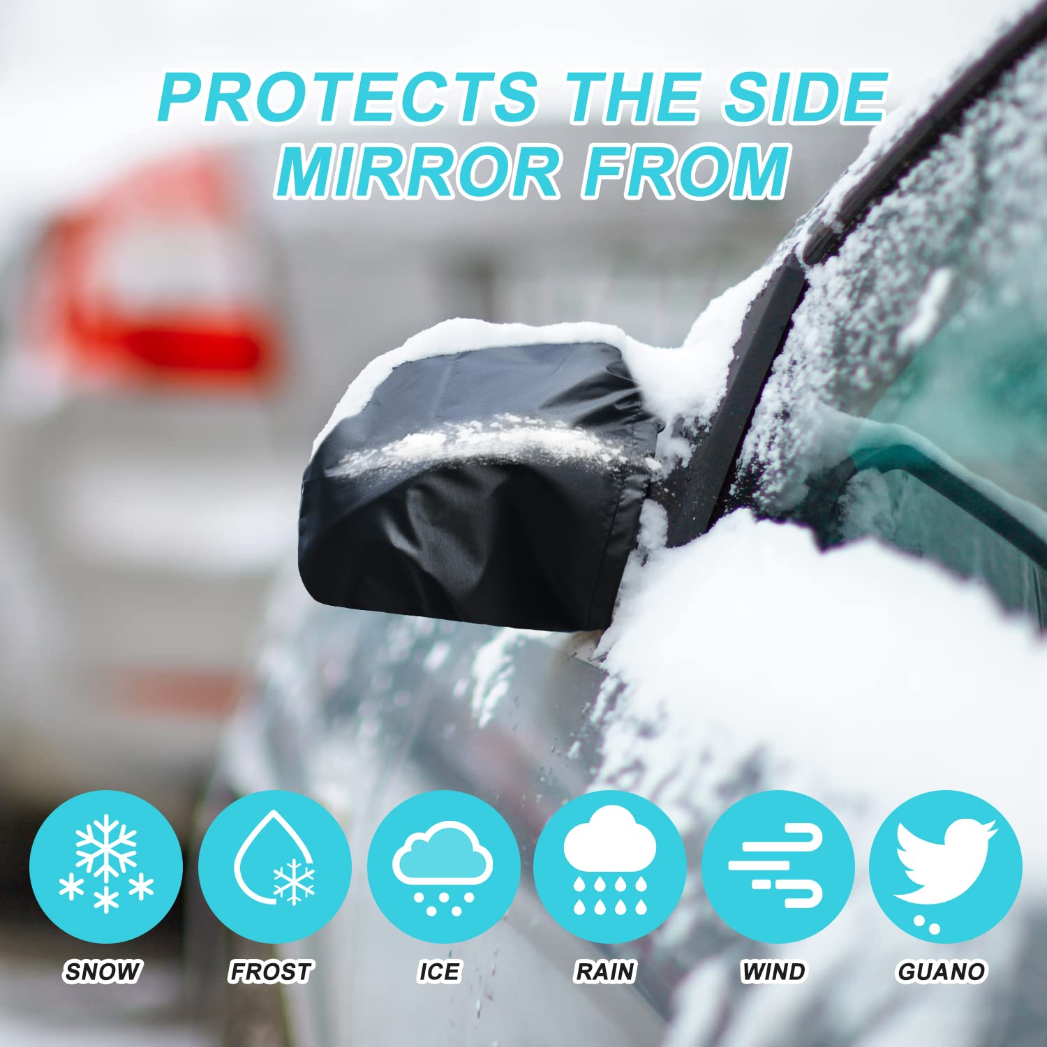 Extra Large Windshield Snow Cover With Side Mirror Covers - 70" X 50", Fits Trucks, SUVs, Vans