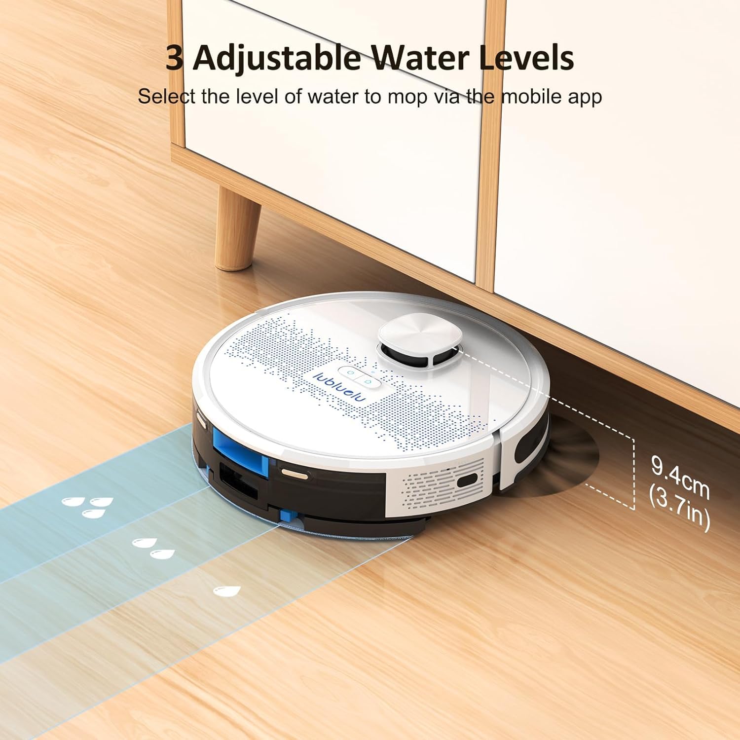 Lubluelu Robot Aspirapolvere Lavapavimenti con Mappatura 4500Pa a 5 Piani, Robot Vacuum Mop 3 in 1, LiDAR Laser 9.0, Aspirapolvere Robot per Pulizia Domestica, WiFi/APP/Alex Control, Bianco