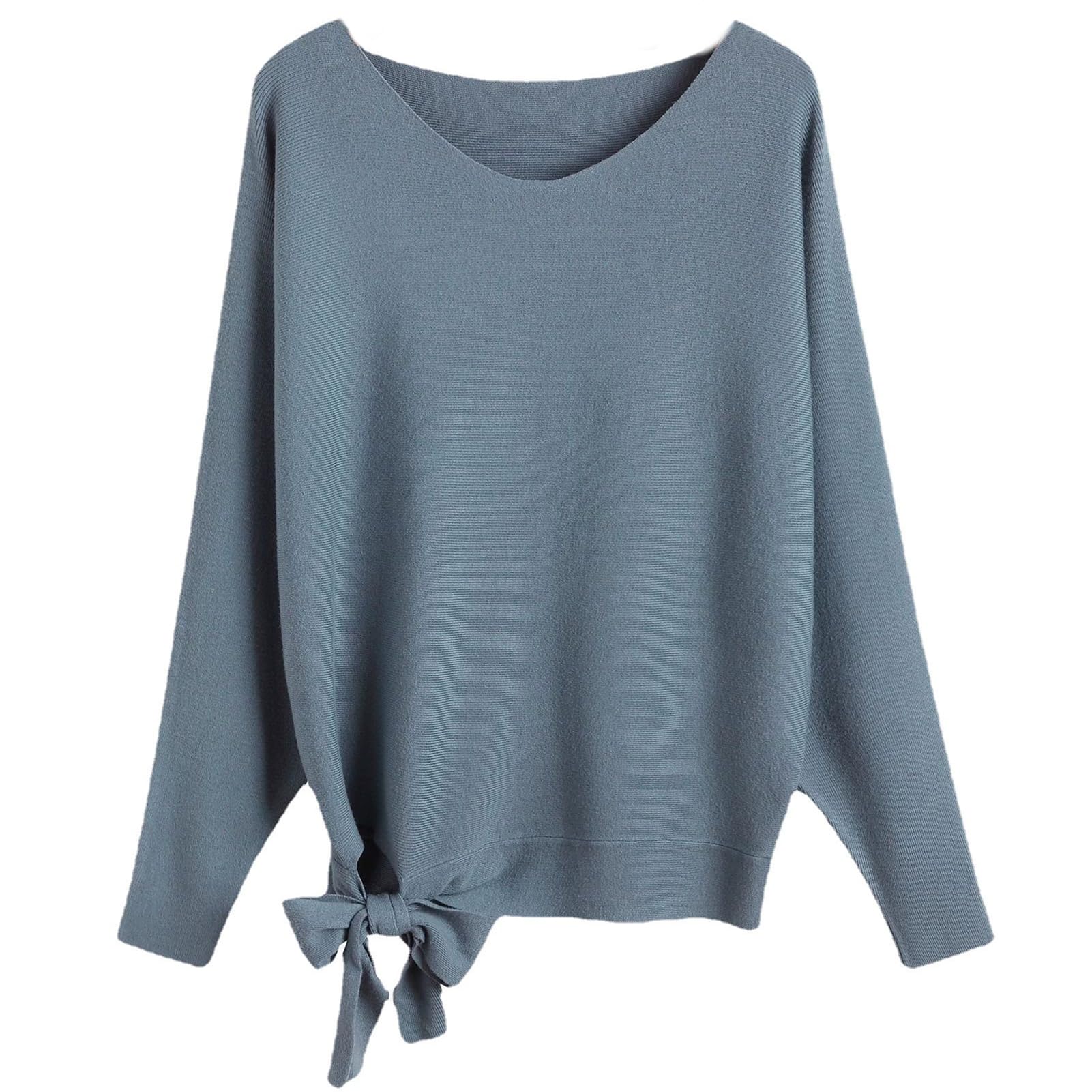 Women Sweaters Boat Neck Batwing Sleeves Slouchy Knitted Sweaters Casual Pullovers Tops for Women