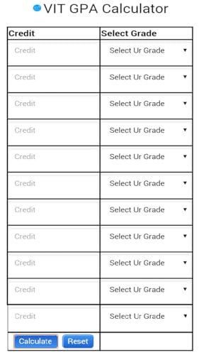 VIT GPA Caculator