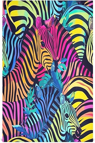 Retro Neon Zebra - Juego de toallas de cocina a granel de 28 x 18 pulgadas