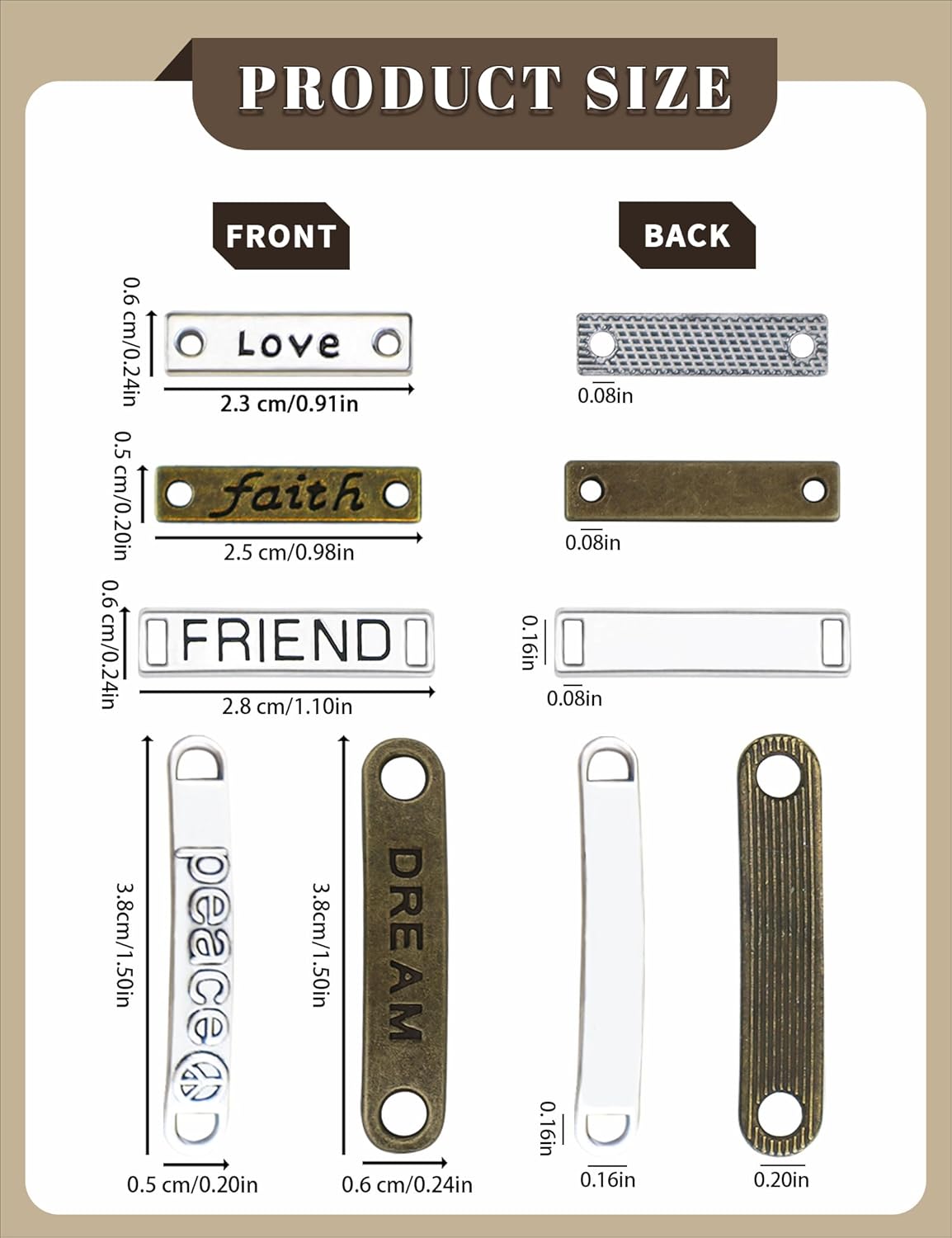 JIALEEY Mixed Words Letters Connector Pendants Beads Charms for Crafting, Jewelry Findings Making Accessory for DIY Necklace Bracelet 80pcs(110g) - Image 3