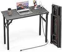Vista 22 de TEMI Mesa de Computadora Pequeña Mesa Plegable - Escritorio de Oficina Plegable de 35.8", Sin Ensamblaje, Perfecto para Espacios Pequeños