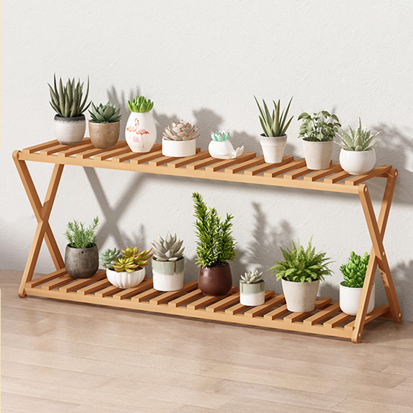 Présentoir décoratif en Bois, échelle pour Plantes, présentoirs à Fleurs Multiples, Support de jardinière, étagères Pliantes pour Coin Balcon fenêtre Patio Salon