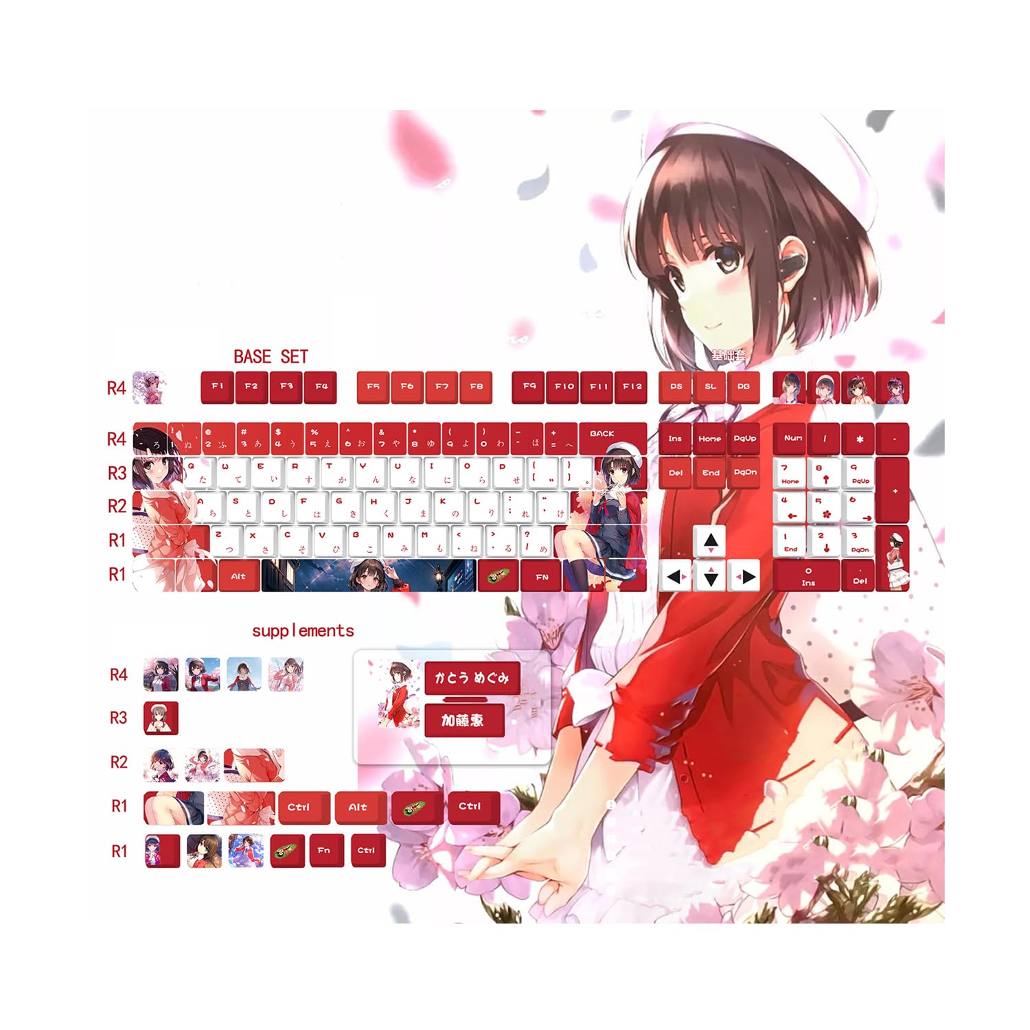 Amazon | 加藤恵 キーキャップ 日本語配列 pbt 冴えない彼女の