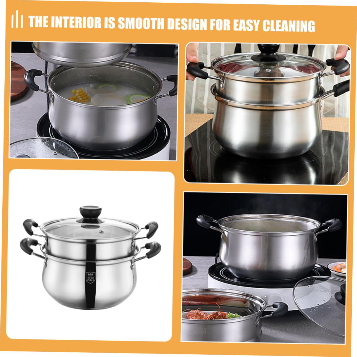 Vaporera para Cocinar de Acero Inoxidable 2, 5 L, Juego 1