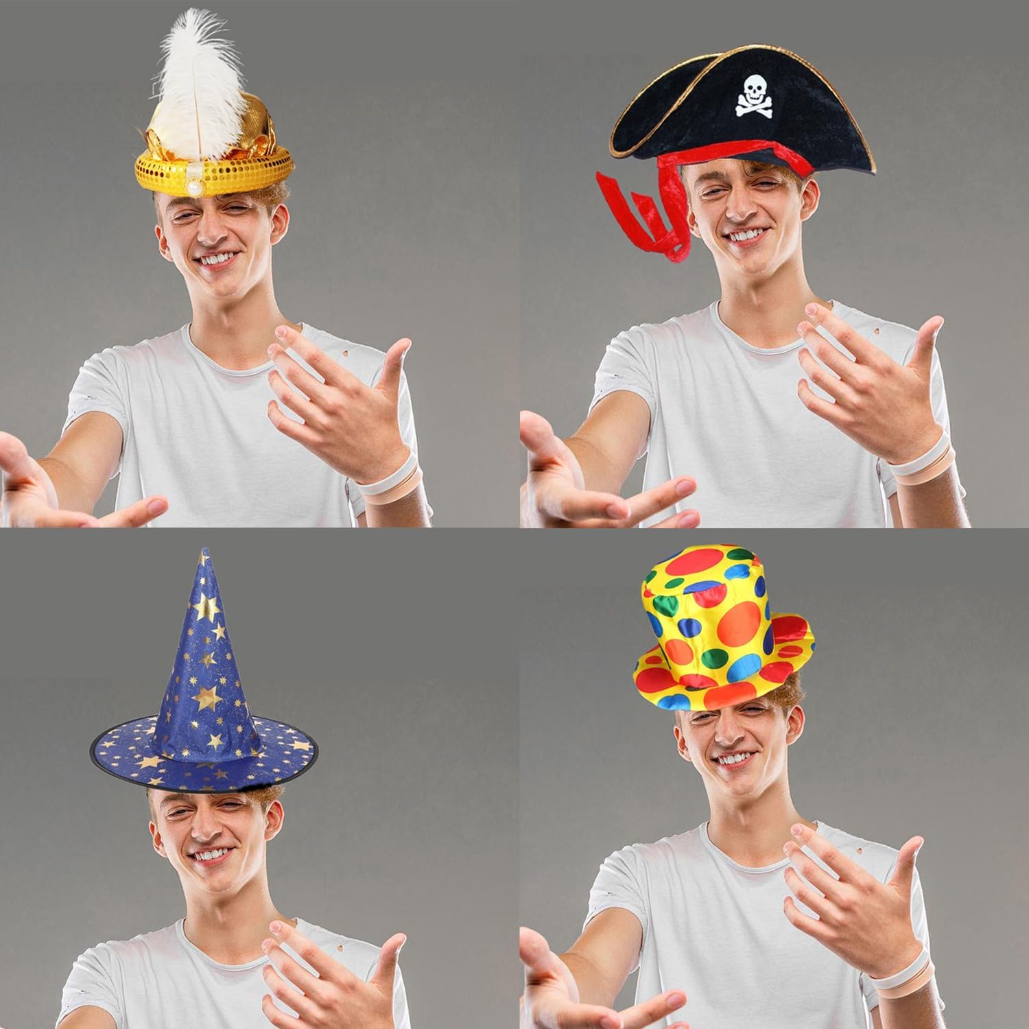 10 Assorted Funny Costume Hats, Crazy Party Hats, Silly Hats For Adults Teens, Novelty Cosplay Hat, Photo Booth Props Hat Dress Up Costume Accessories
