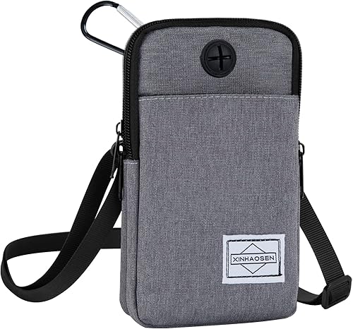 Riñonera para teléfono celular, bolsa cruzada de viaje, pulsera deportiva con correa de hombro extraíble, Gris claro, Deportes