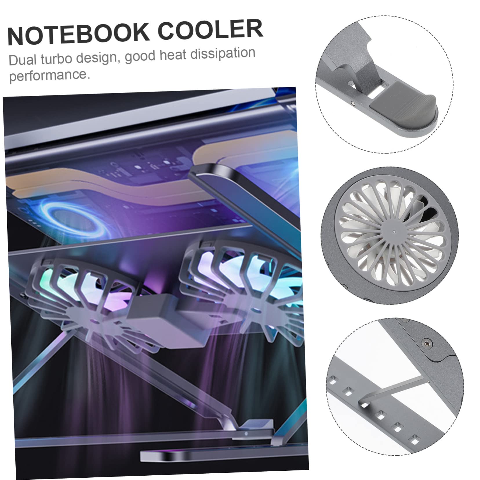 2 Supports Ventilés Pour PC Portable - Double Ventilateur USB, Pliable, Léger - Refroidissement Efficace Pour Gaming, Travail