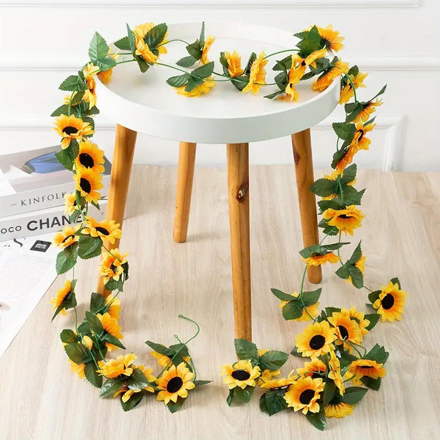 TIED RIBBONS Set of 2 Artificial Sunflower Garland with Hanging String 10 Flowers (2.2 Meter) Garland for Decoration Wall Door Hanging Home Décor Balcony Indoor Outdoor Office Craft Decorative Items-image-25