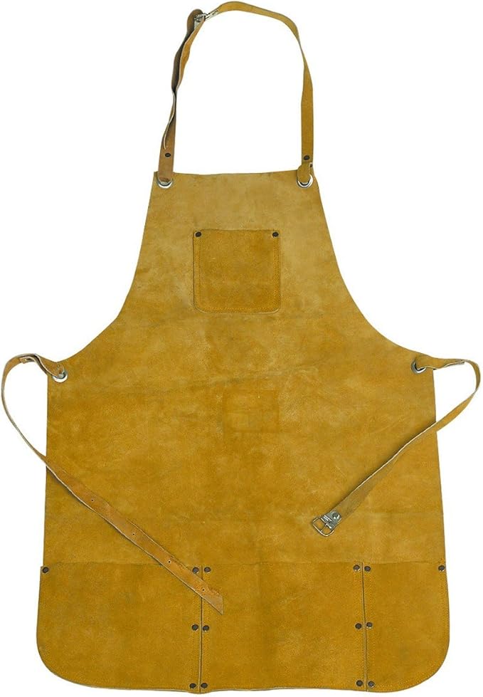 Harbor Freight Tools Split Leather Welding Apron, Light Brown