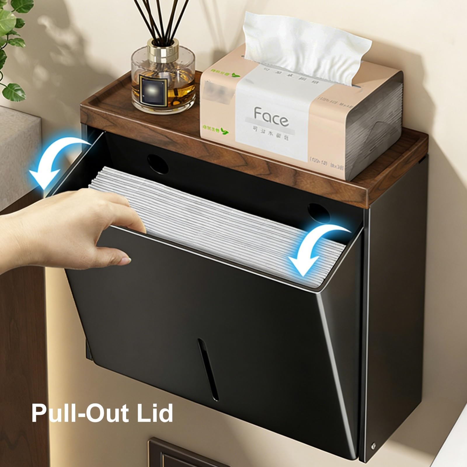 Dispensador Papel Secamanos, Portarrollos Papel Higienico, Dispensador de Pañuelos Metal, Porta Papel Higienico de Baño Montaje en Pared(White)