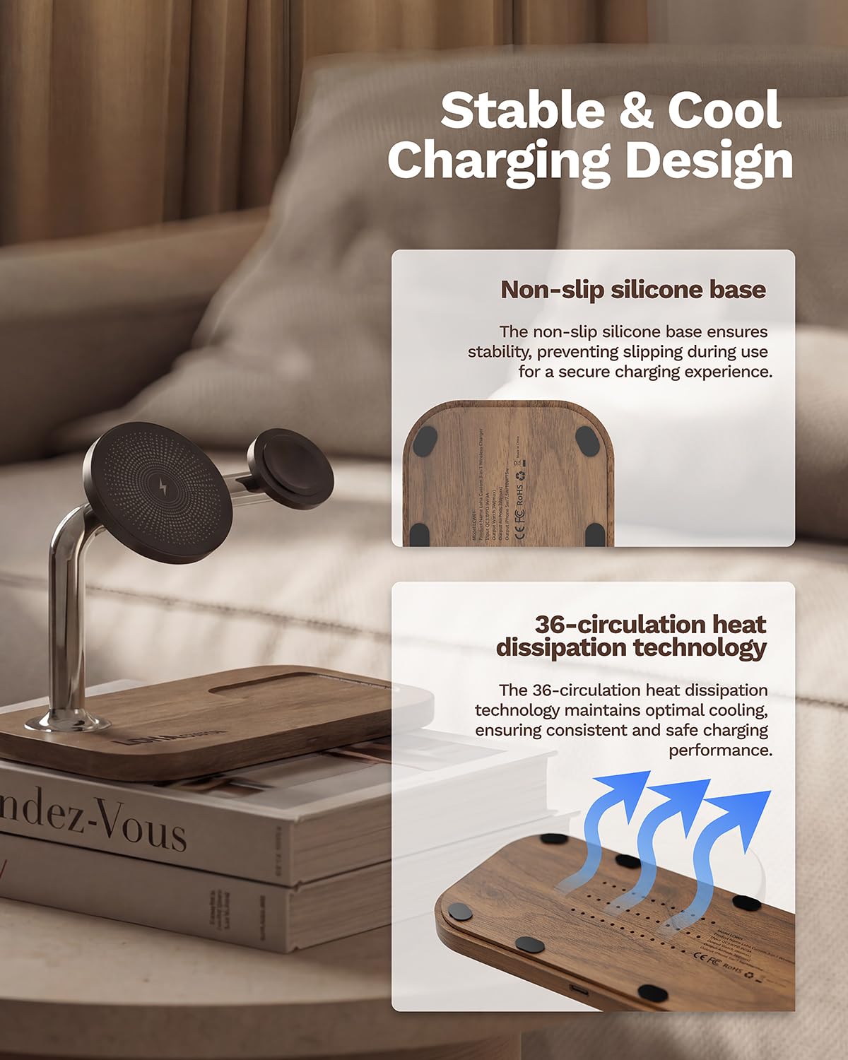 Caricabatterie wireless 3 in 1