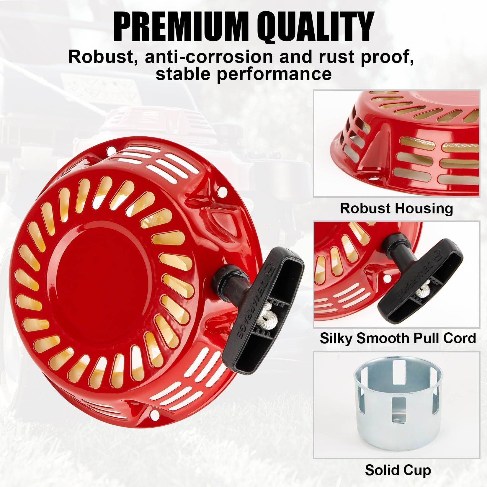 PSLER Pull Start Assembly for Gx160 Gx120 Gx200 Gx140 5.5HP 6.5HP Lawn Mower Recoil Pull Start Replacement with Starter Cup Pull Cord Assembly 5.5hp - Image 3