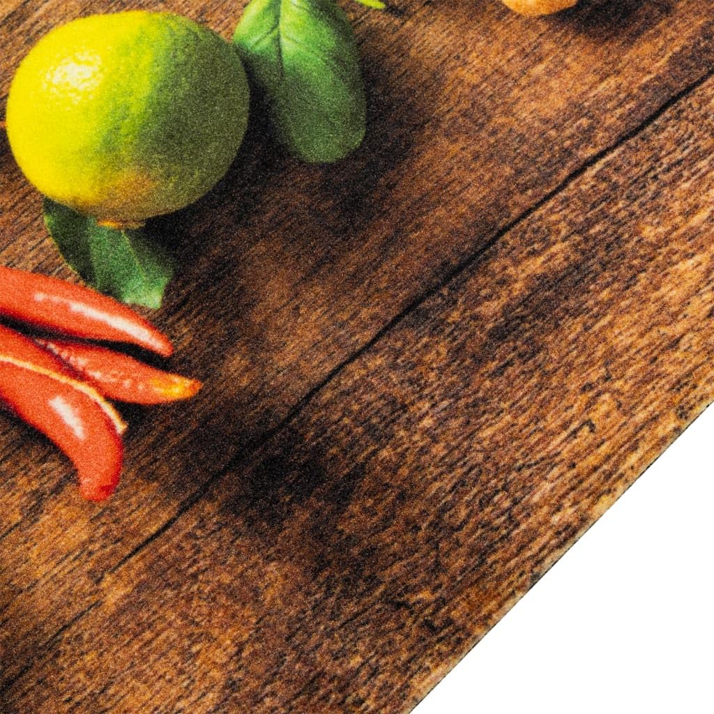 SKM Küchenteppich Waschbar Gewürze 60x300 cm Samt,Heim & Garten,Dekoration,Fußmatten,Braun,3.27KG,4005607