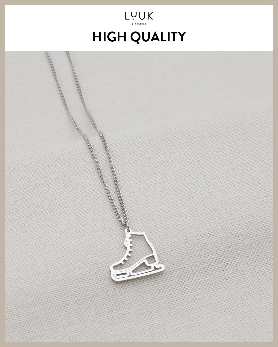 LUUK LIFESTYLE Collana con ciondolo diverso e acciaio inossidabile 50 cm, con carta HAPPINESS, idea regali donna, lei, ragazza, compleanno, portafortuna, gioielli elegante, argento, or, rosa
