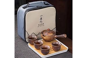 Youngky Porcelain Chinese Ceramic Gongfu Tea Set with 360 Rotation Tea Maker