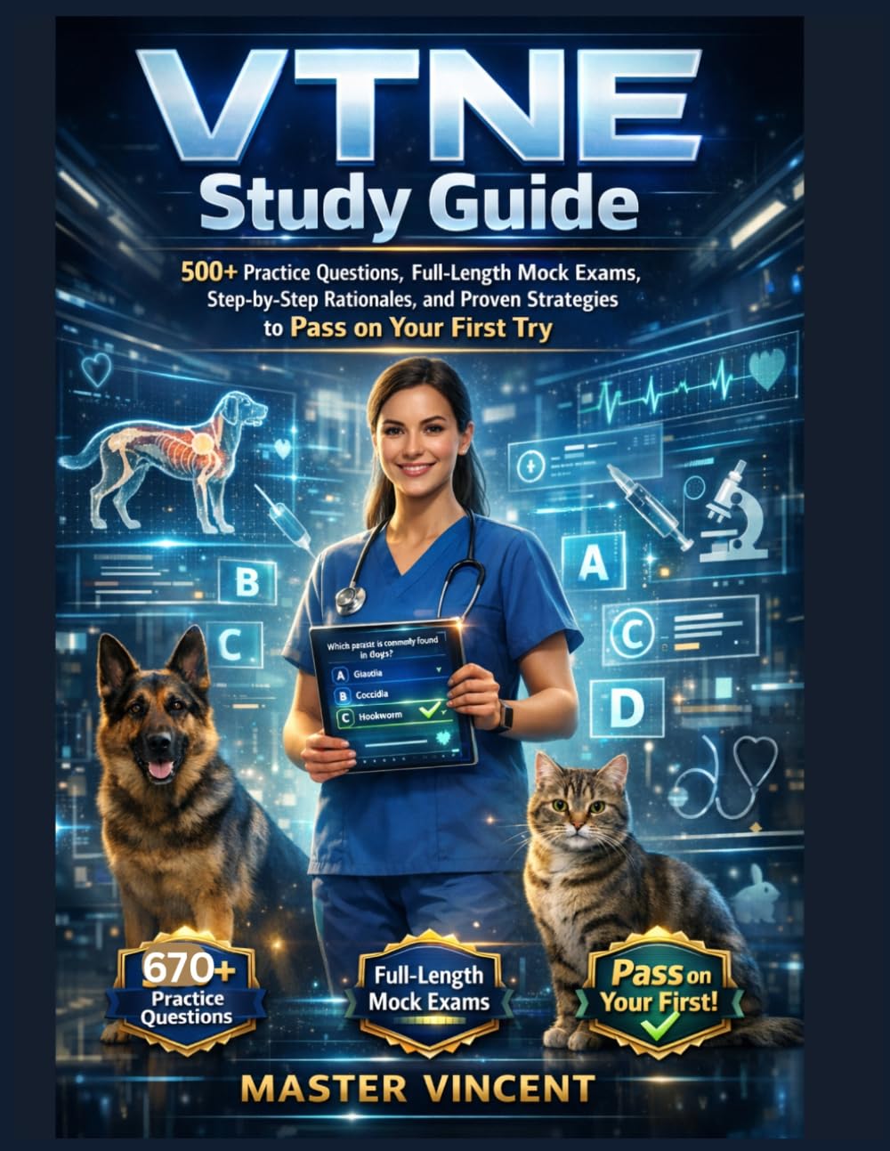 VTNE Study Guide: 670+ Practice Questions, Full-Length Mock Exams, Step-by-Step Rationales, and Proven Strategies to Pass the Veterinary Technician National Exam on Your First Try