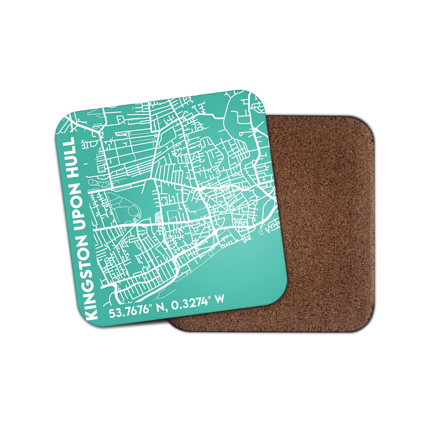 Dv Design Multicolor Square Single Coaster - Kingston Upon Hull Map City England Travel Gift #76992