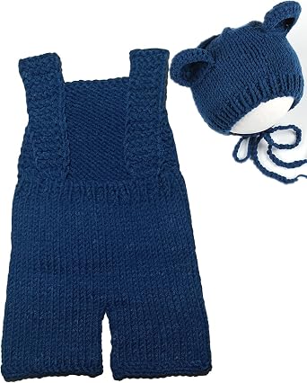 Newborn Photography Bear Outfits Baby Photoshoot Crochet Outfit Knitted Romper Boy Girl