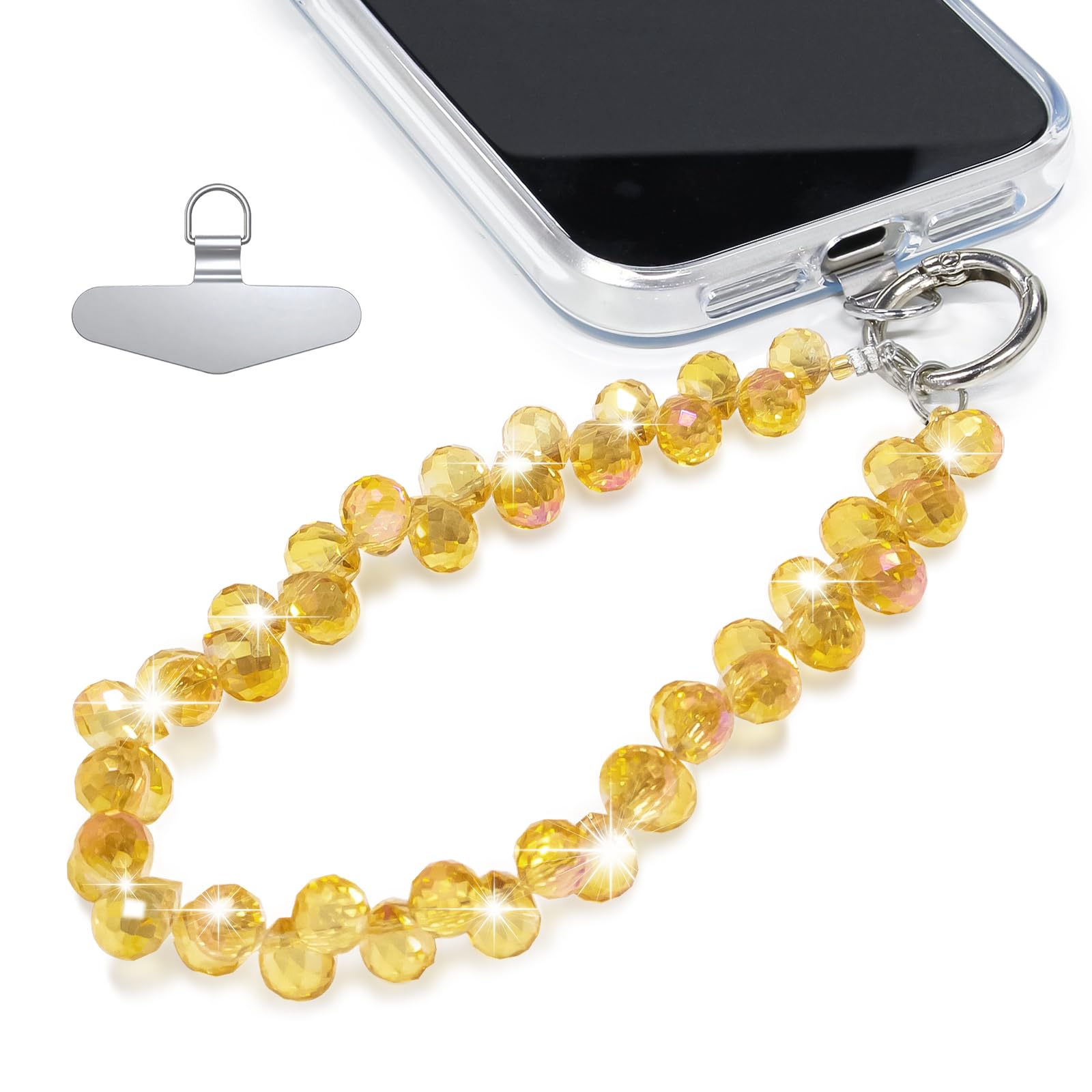 TENOC Beaded Phone Wrist Strap, Marigold