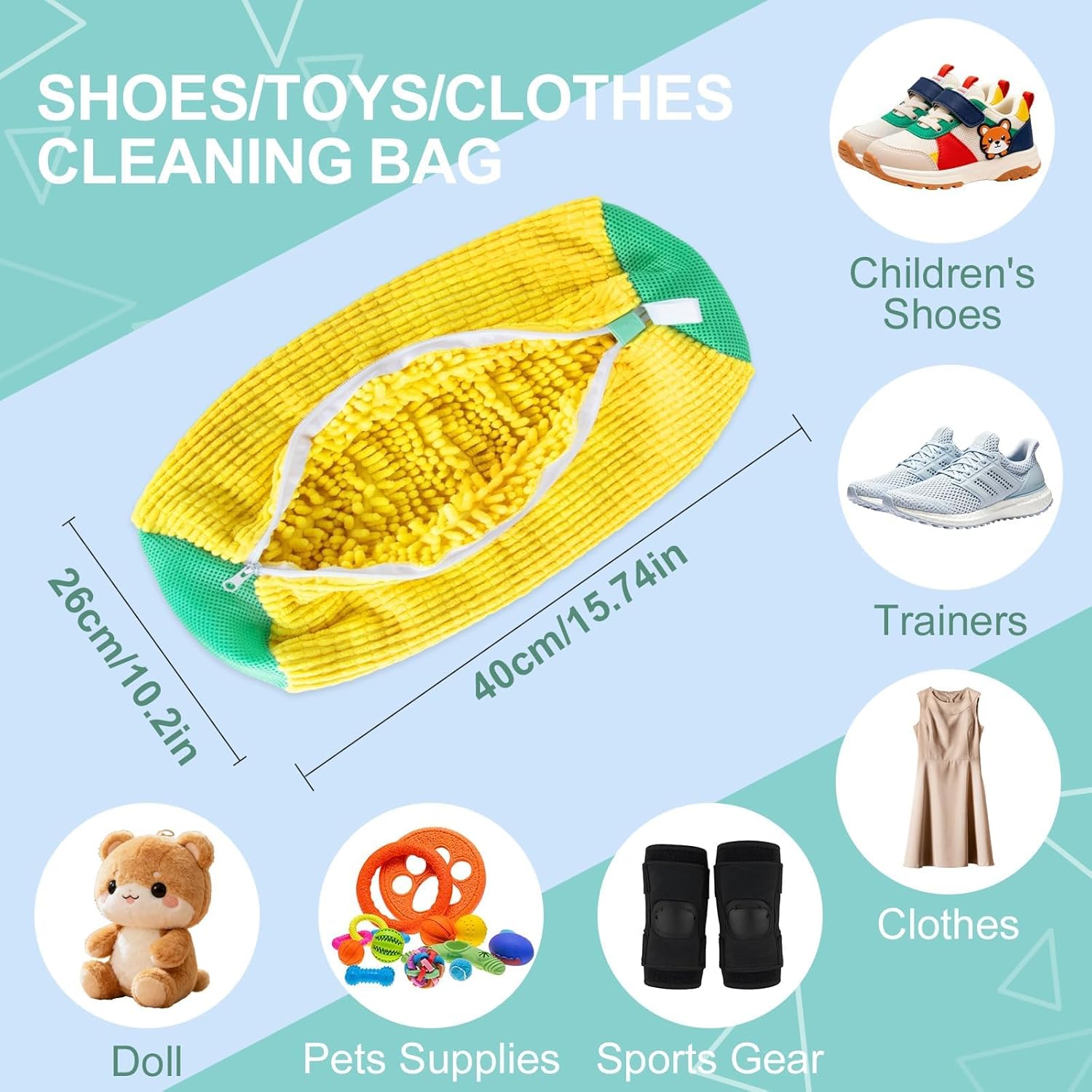 2PCS Shoe Washing Machine Bag, Reusable Shoe Laundry Bags for Sneakers for Washer & Dryer, 360° Shoes Cleaning Bag with Sturdy Zipper - Fits All Shoes Types & Sizes CC1 - Image 4