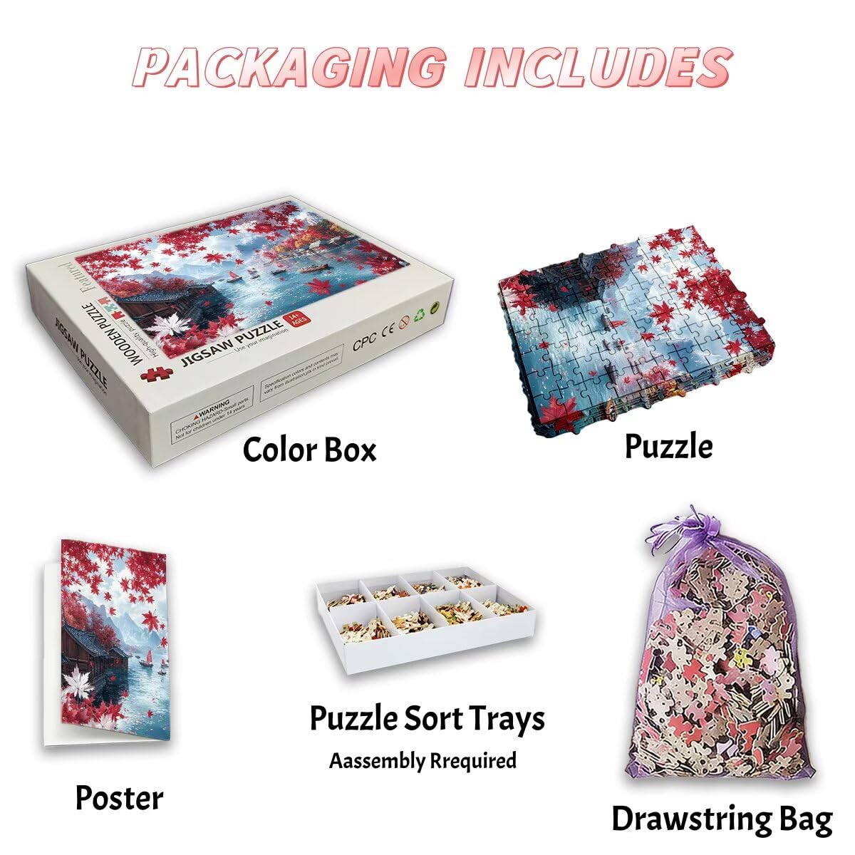 Puzzle 3000 sztuk krajobrazy, puzzle arkusz, puzzle 3000 dorosłych, puzzle dla dorosłych z pudełkiem prezentowym, drewniane puzzle wyzwanie dla całej rodziny, oryginalne prezenty dla kobiet Decor