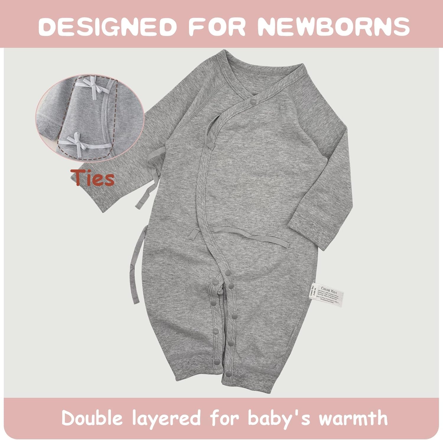 100% Organic Cotton Soft 0-6 Months 2-Piece Unisex Footless Newborn Baby Sleepers Pajamas Romper Boys Girls - Image 5