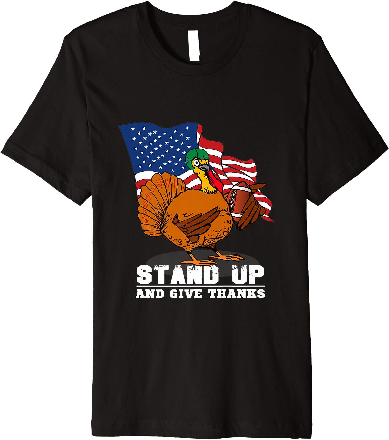 Patriotic Stand For the Flag Thanksgiving Football T-Shirt