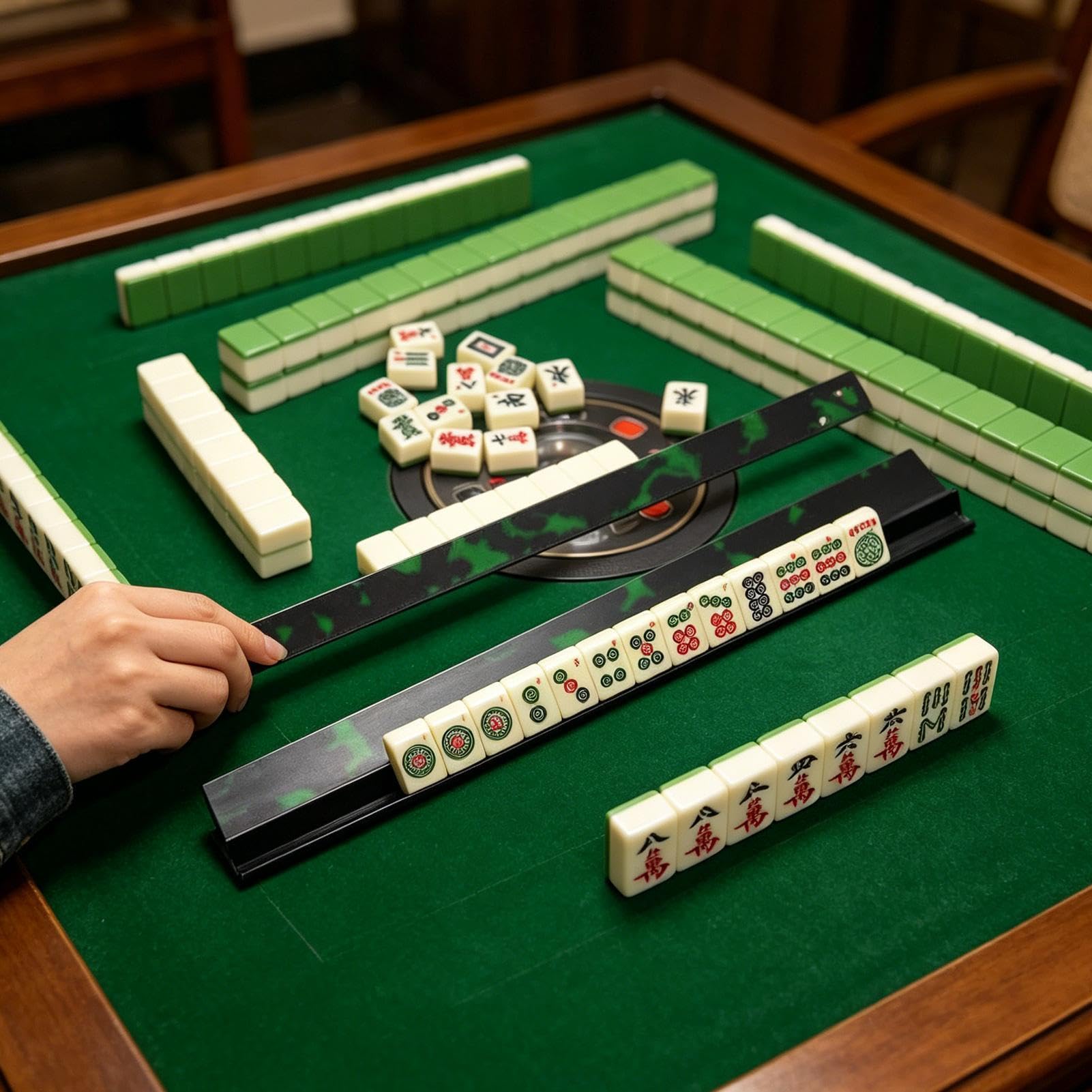 Soportes Magnéticos Para Fichas Mahjong Acrílico Antideslizante Magnético | Combo Soporte Y Empujador Para Mahjong Para Hogar Reuniones Familiares Centro De Mayores Noche De Juegos Y
