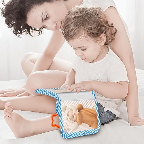 Miniatura 7 de Fintie Álbum de fotos para bebés de 4 x 6 pulgadas, 18 fotos de mi primer álbum familiar con cubierta de tela suave y gancho para recién nacidos,