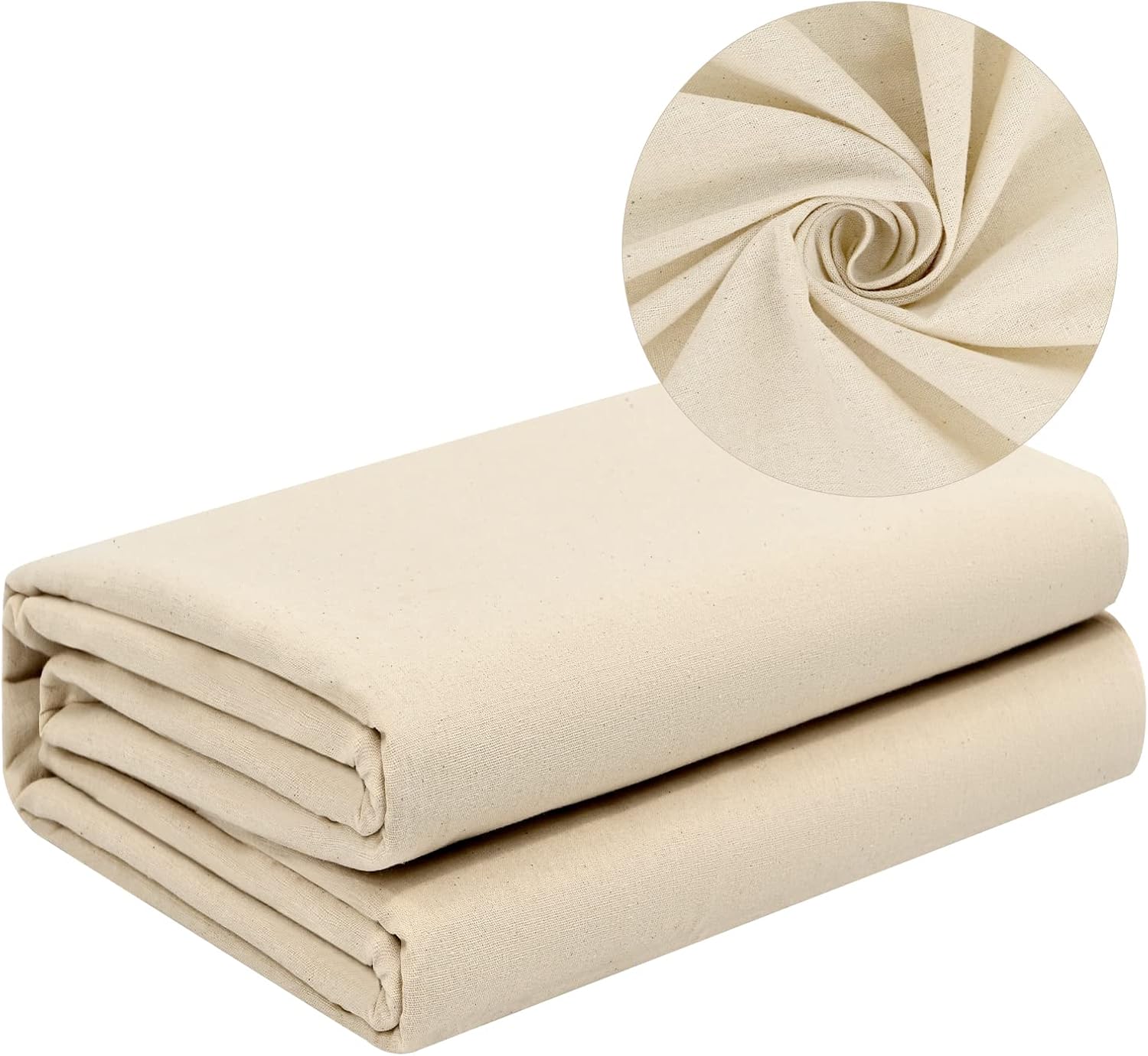 10 Yards Cotton Muslin Fabric 63" Wide Unbleached Natural