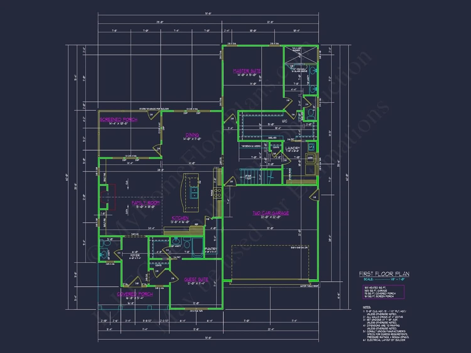 20-1084 HOUSE PLAN - Modern House Architectural CAD Plan with 2 Floors & 4 Beds