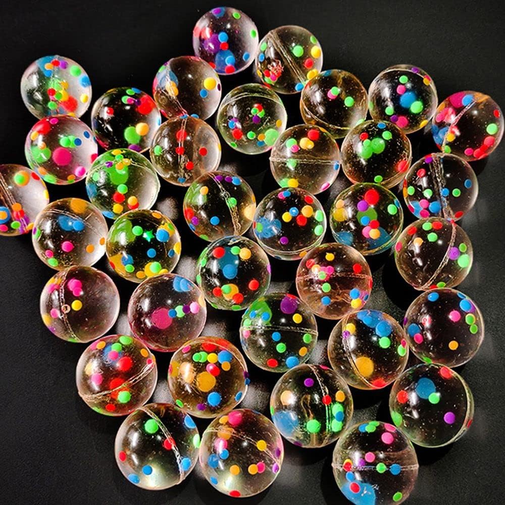 10Pcs Bouncing Balls, Elastic Rubber Ball Floating Ball 30mm Random Color Decorative Marbles(30mm)