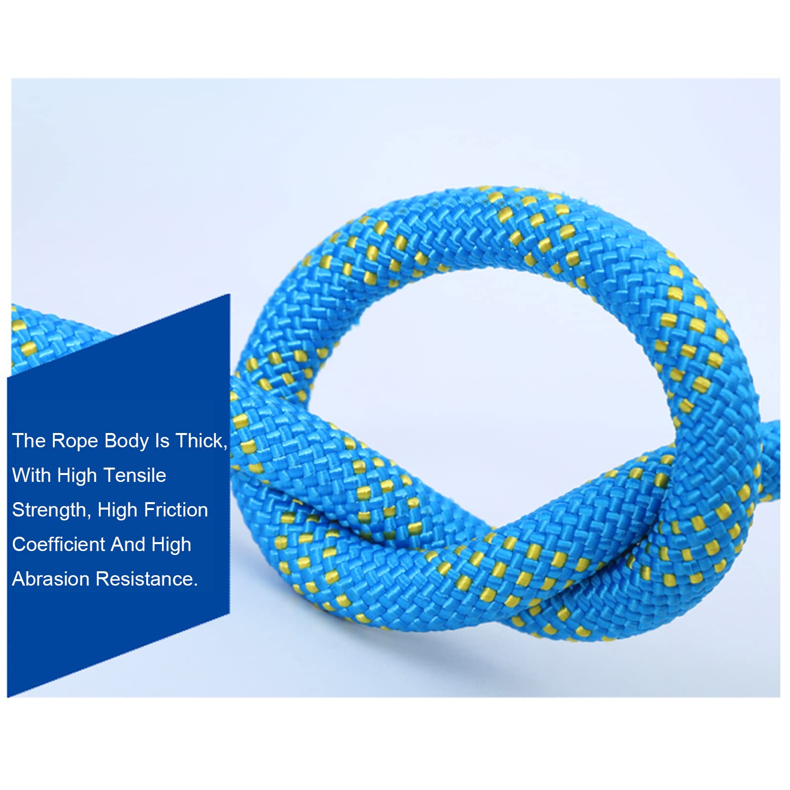 Cuerda de escalada Azul 10 mm / 12 mm / 14 mm / 16 mm Cuerda de seguridad de cuerda de alta resistencia, Cuerda de nylon trenzada, Para usos al aire libre Supervivencia de emergencia, Campin