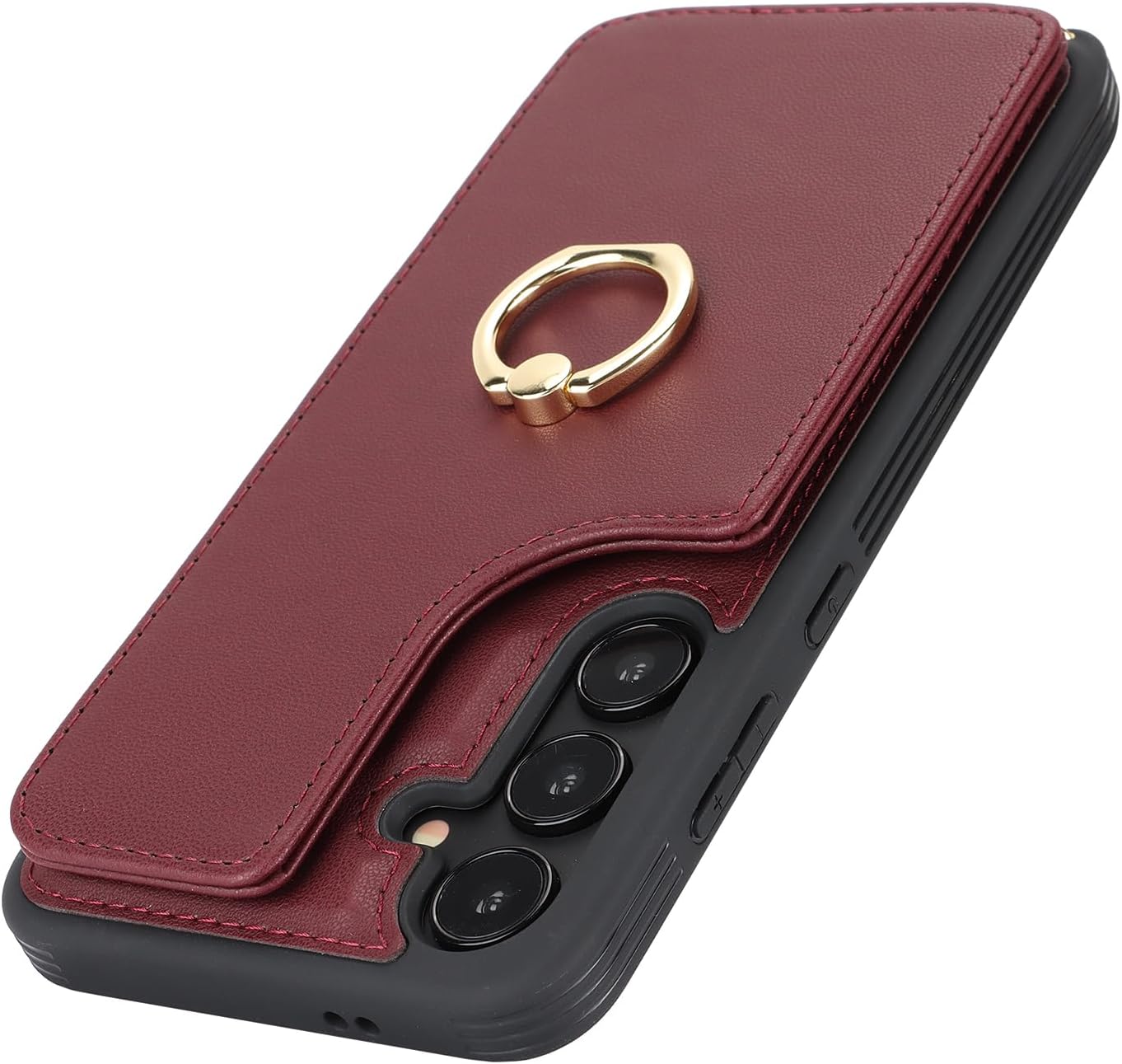 Lipvina for Samsung Galaxy S24 Plus Case with Card Holder and Strap for Women,Crossbody Lanyard,RFID Blocking,Stand Ring Kickstand,Snap Clasp,Phone Wallet Cases 6.7 inch(Wine Red)