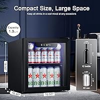 Vista 2 de Antarctic Star Mini Fridge Cooler - 12 Bottle 48 Can Beverage Refrigerator Glass Door for Drinks or Beer Wine –Small Drink Dispenser for Home